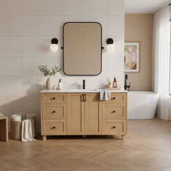 Dunblaine 60 Single Vanity - White Oak