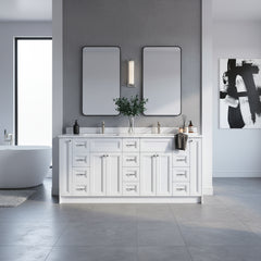 Magna 75 Double Vanity - White