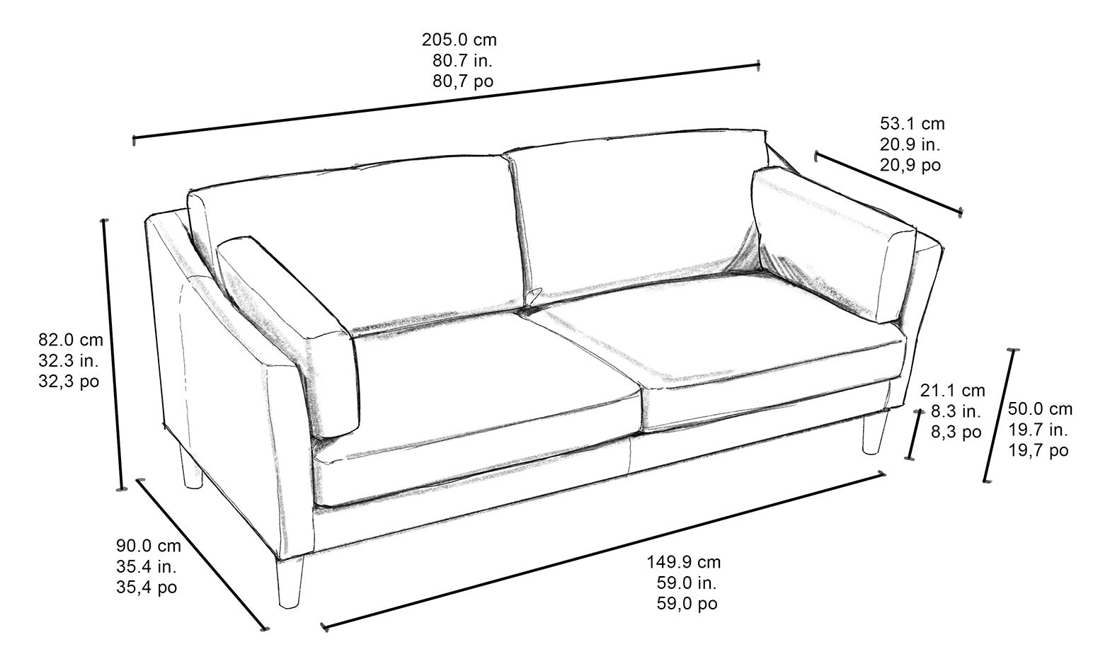 Randolph Sofa – 81” – SLK Home